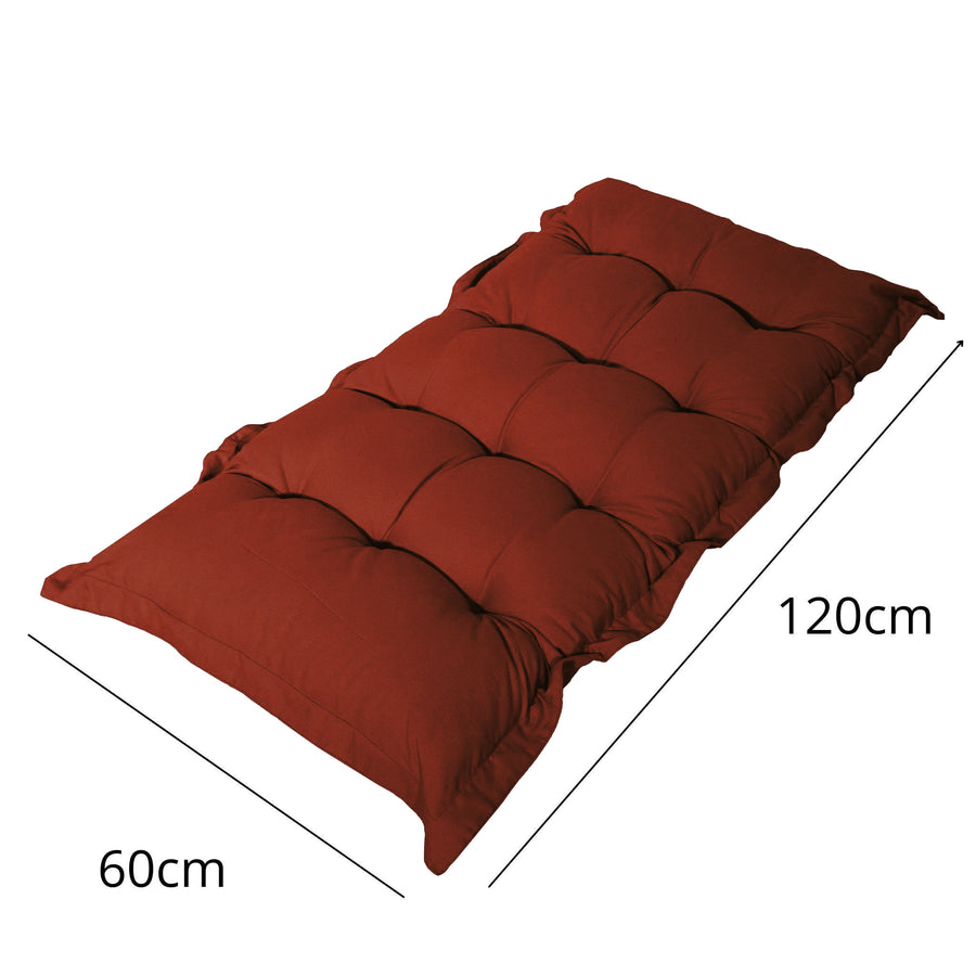 Cuscino Trapuntato per Panca e Pavimento 120x60 Terracotta, imbottitura in fiocchi di schiuma