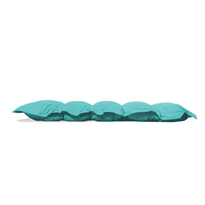 Coussin capitonné Confort Intérieur Extérieur 120x60cm - Bleu Caraïbes - Deco-arts.fr