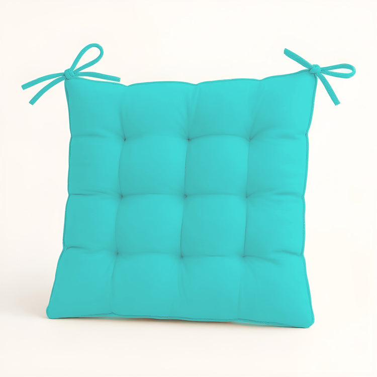Lot de 4 Galettes de chaise 40 x 40 cm -  Bleu Caraïbes - Deco-arts.fr