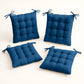 Lot de 4 Galettes de chaise 40 x 40 cm - Bleu petrole - Deco-arts.fr