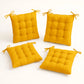 Lot de 4 Galettes de chaise 40 x 40 cm - Jaune miel - Deco-arts.fr