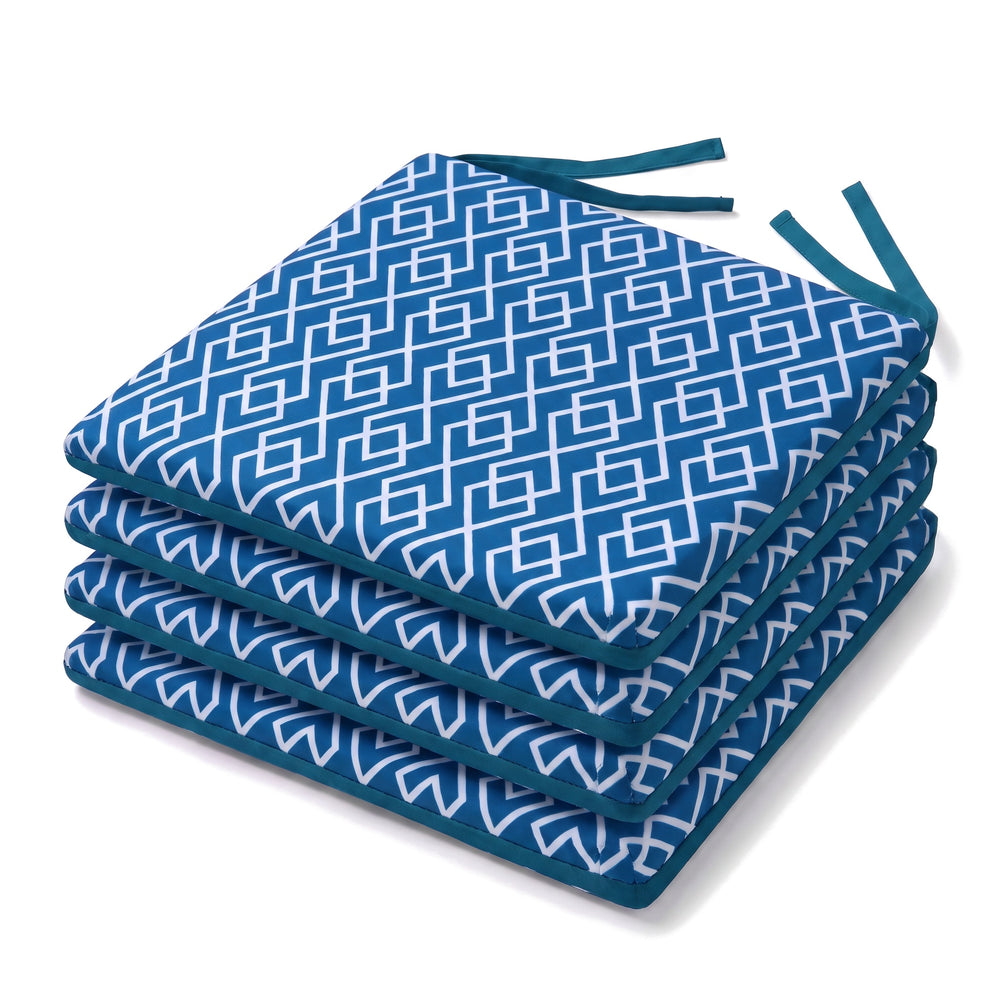 Set di 4 cuscini per sedia 35x35 Motivo Geometrico Verde