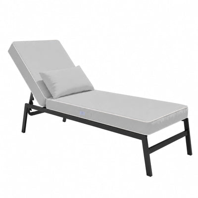 Materassino Premium Lettino 190x60 Grigio Chiaro - Spessore 10cm & Poggiatesta (Sfoderabile)