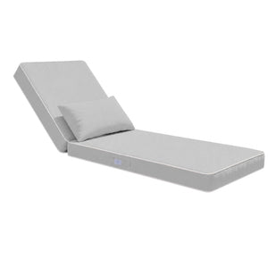 Materassino Premium Lettino 190x60 Grigio Chiaro - Spessore 10cm & Poggiatesta (Sfoderabile)