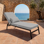 Materassino Premium Lettino 190x60 Grigio Chiaro - Spessore 10cm & Poggiatesta (Sfoderabile)