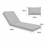 Materassino Premium Lettino 190x60 Grigio Chiaro - Spessore 10cm & Poggiatesta (Sfoderabile)