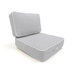 Set Cuscini Premium 50x50 Grigio Chiaro - Spesso 12cm & Finitura con Profilo
