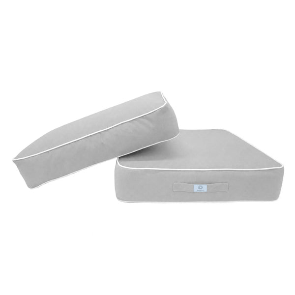 Set Cuscini Premium 50x50 Grigio Chiaro - Spesso 12cm & Finitura con Profilo