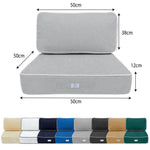 Set Cuscini Premium 50x50 Grigio Chiaro - Spesso 12cm & Finitura con Profilo
