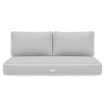 Set Cuscini Premium 100x50 Grigio Chiaro - 1 Seduta + 2 Schienali (Spesso 12cm & Passepoil)