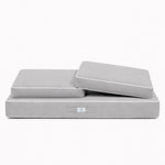 Set Cuscini Premium 120x60 Grigio Chiaro - 1 Seduta + 2 Schienali (Spesso 12cm & Passepoil)