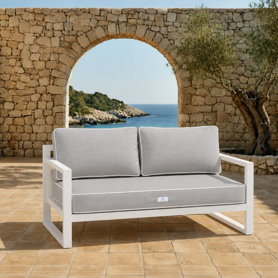 Set Cuscini Premium 120x60 Grigio Chiaro - 1 Seduta + 2 Schienali (Spesso 12cm & Passepoil)