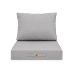 Set Cuscini Salotto da Giardino 60x60 Grigio Ciottolo - Sfoderabile & Anti-UV (Seduta + Schienale)