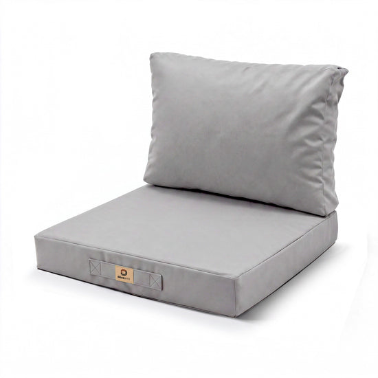 Set Cuscini Salotto da Giardino 60x60 Grigio Ciottolo - Sfoderabile & Anti-UV (Seduta + Schienale)