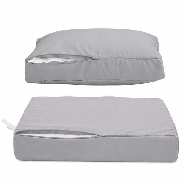 Set Cuscini Salotto da Giardino 60x60 Grigio Ciottolo - Sfoderabile & Anti-UV (Seduta + Schienale)