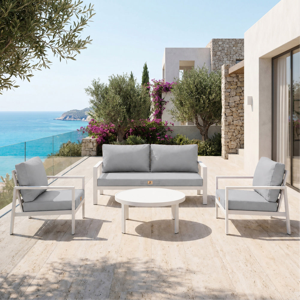 Set Cuscini Salotto da Giardino 60x70 Grigio Ciottolo, tessuto in poliestere