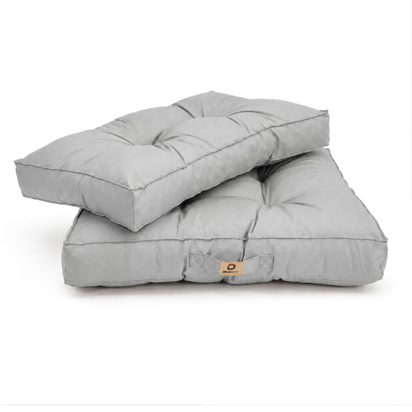 Set Cuscini Trapuntati 60x60 Grigio Ciottolo - Spesso 15cm & Morbido (Seduta + Schienale)