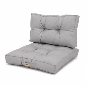 Set Cuscini Trapuntati 50x50 Grigio Ciottolo - Spesso 15cm & Morbido (Seduta + Schienale)