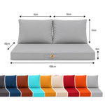Set Cuscini Salotto da Giardino 100x50 Grigio Ciottolo - Sfoderabile & Anti-UV (1 Seduta + 2 Schienali)