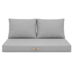 Set Cuscini Salotto da Giardino 120x60 Grigio Ciottolo - Sfoderabile & Anti-UV (1 Seduta + 2 Schienali)