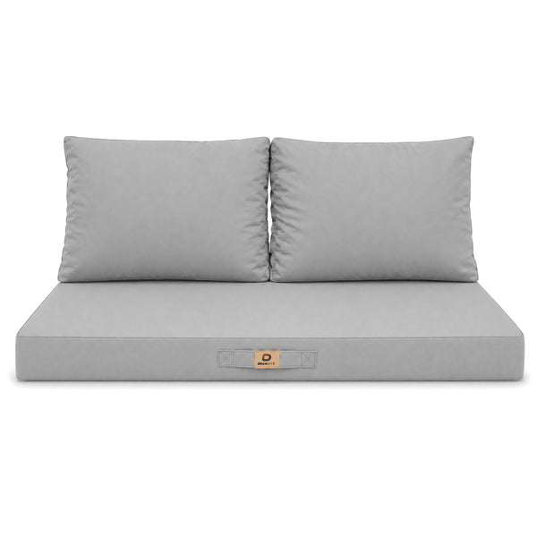 Set Cuscini Salotto da Giardino 120x60 Grigio Ciottolo - Sfoderabile & Anti-UV (1 Seduta + 2 Schienali)