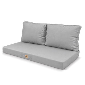Set Cuscini Salotto da Giardino 100x50 Grigio Ciottolo - Sfoderabile & Anti-UV (1 Seduta + 2 Schienali)