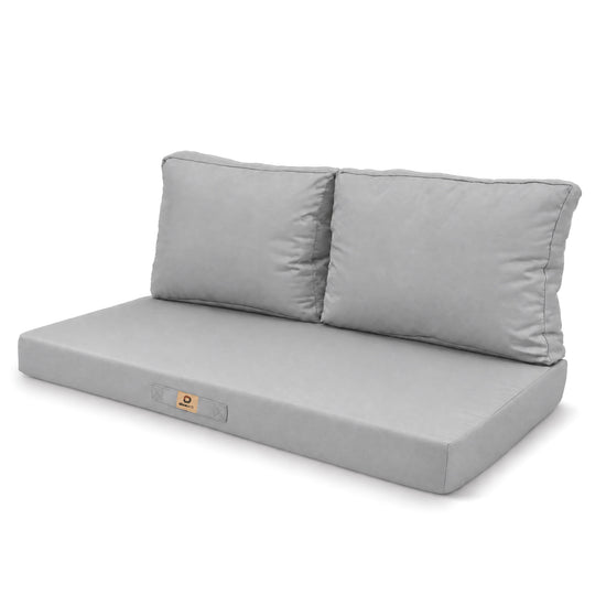 Set Cuscini Salotto da Giardino 120x60 Grigio Ciottolo - Sfoderabile & Anti-UV (1 Seduta + 2 Schienali)