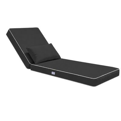 Materassino Premium Lettino 190x60 Grigio Scuro - Spessore 10cm & Poggiatesta (Sfoderabile)