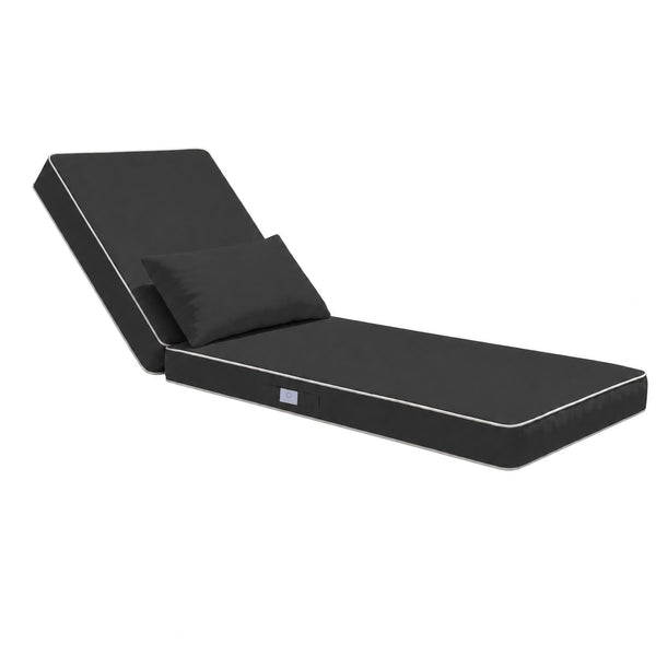Materassino Premium Lettino 190x60 Grigio Scuro - Spessore 10cm & Poggiatesta (Sfoderabile)