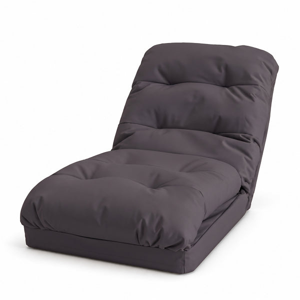 Poltrona da Pavimento Trasformabile Grigio Scuro - 3 in 1 (Letto 210x60) & Schienale Regolabile