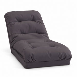 Poltrona da Pavimento Trasformabile Grigio Scuro - 3 in 1 (Letto 210x60) & Schienale Regolabile