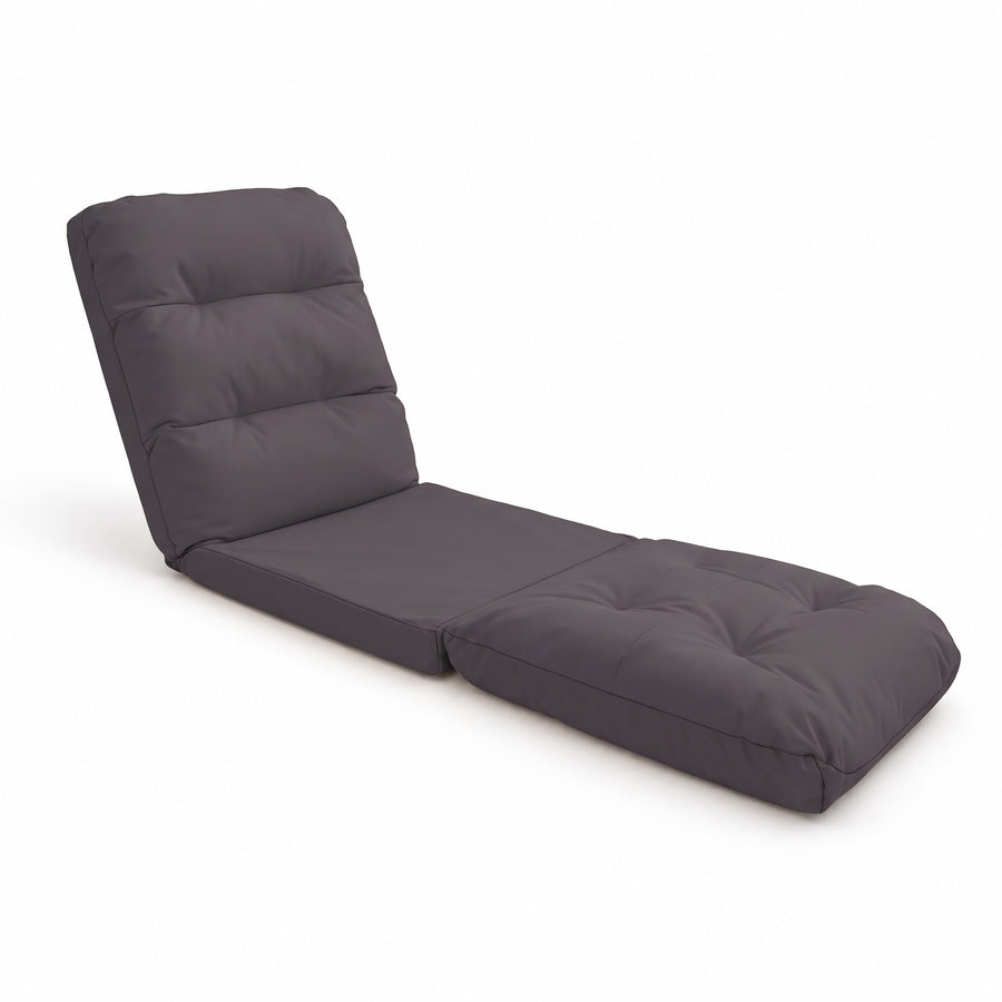 Poltrona da Pavimento Trasformabile Grigio Scuro - 3 in 1 (Letto 210x60) & Schienale Regolabile