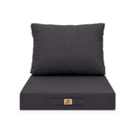 Set Cuscini Salotto da Giardino 50x50 Grigio Carbone - Sfoderabile & Anti-UV (Seduta + Schienale)