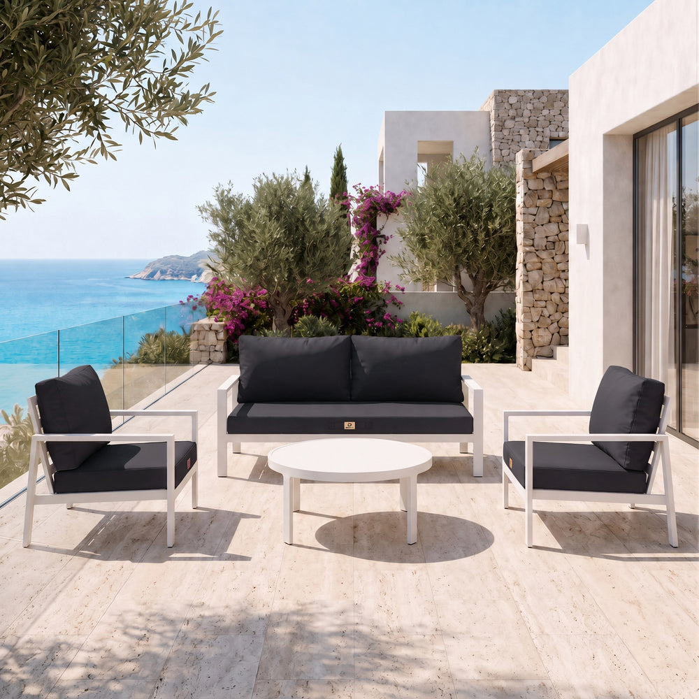 Set Cuscini Salotto da Giardino 50x50 Grigio Carbone, certificato OEKO-TEX