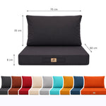 Set Cuscini Salotto da Giardino 60x70 Grigio Carbone - Sfoderabile & Anti-UV (Seduta + Schienale)
