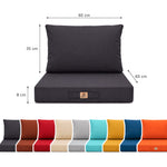 Set Cuscini Salotto da Giardino 60x60 Grigio Carbone - Sfoderabile & Anti-UV (Seduta + Schienale)