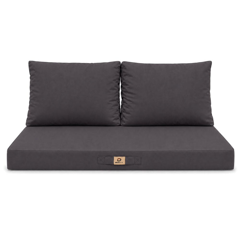 Set Cuscini Salotto da Giardino 100x50 Grigio Carbone, imbottitura in schiuma ad alta densità