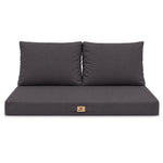 Set Cuscini Salotto da Giardino 100x50 Grigio Carbone - Sfoderabile & Anti-UV (1 Seduta + 2 Schienali)
