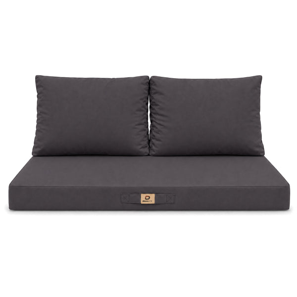 Set Cuscini Salotto da Giardino 100x50 Grigio Carbone - Sfoderabile & Anti-UV (1 Seduta + 2 Schienali)