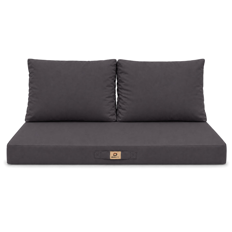 Set Cuscini Salotto da Giardino 120x60 Grigio Carbone, imbottitura in schiuma ad alta densità