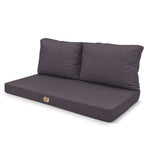 Set Cuscini Salotto da Giardino 100x50 Grigio Carbone - Sfoderabile & Anti-UV (1 Seduta + 2 Schienali)