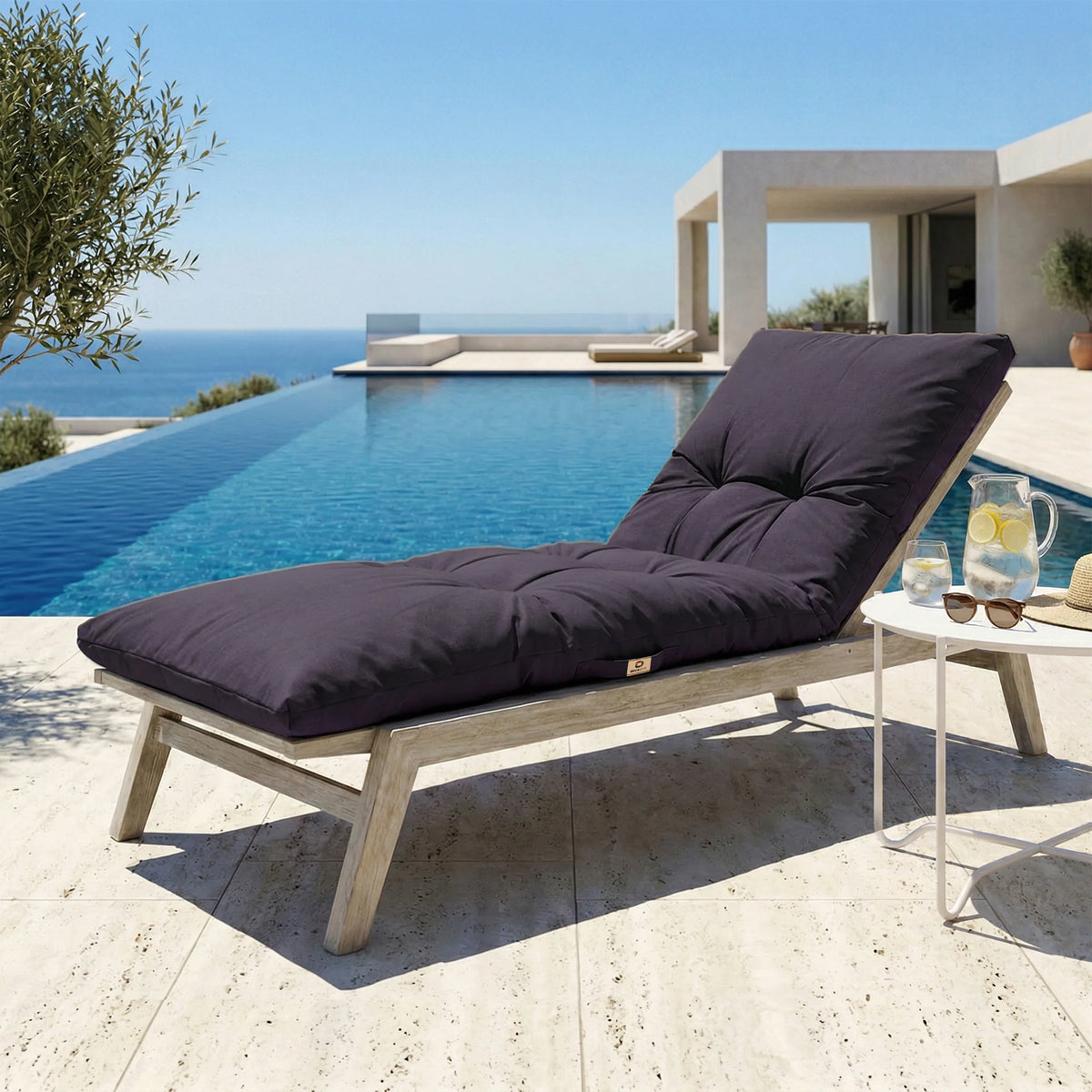 Materassino Lettino Prendisole 185x60 Grigio Carbone – Spesso 12cm & Impermeabile