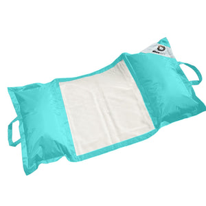 Pouf Galleggiante Piscina XXL 170x90 Blu Caraibi - Materassino Amaca a Perle (Comfort Adulto)