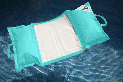 Pouf piscina in poliestere 170x90 cm blu caraibi