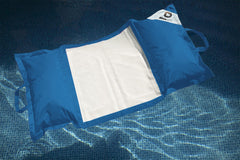 Pouf piscina in poliestere 170x90 cm Blu petrolio