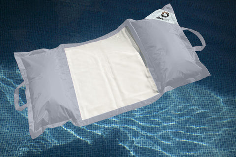 Pouf piscina in poliestere 170x90 cm grigio ciottolo