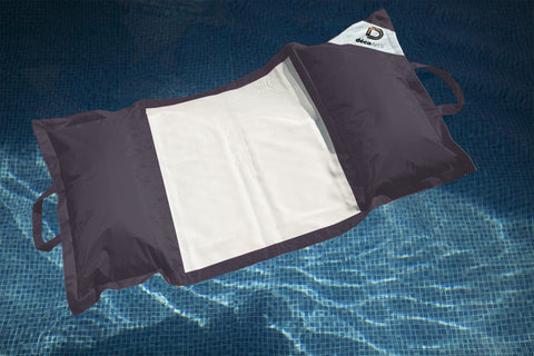 Pouf piscina in poliestere 170x90 cm grigio carbone