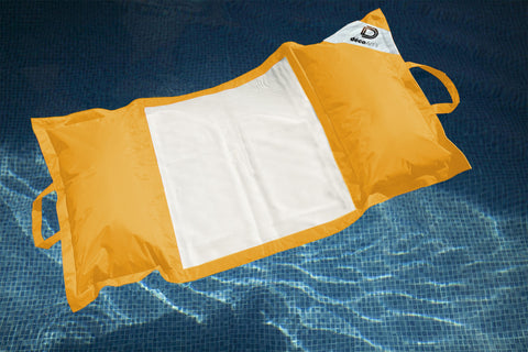 Pouf piscina in poliestere 170x90 cm Giallo miele
