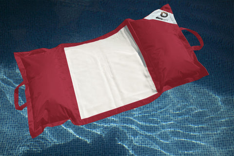 Pouf piscina in poliestere 170x90 cm rosso peperoncino
