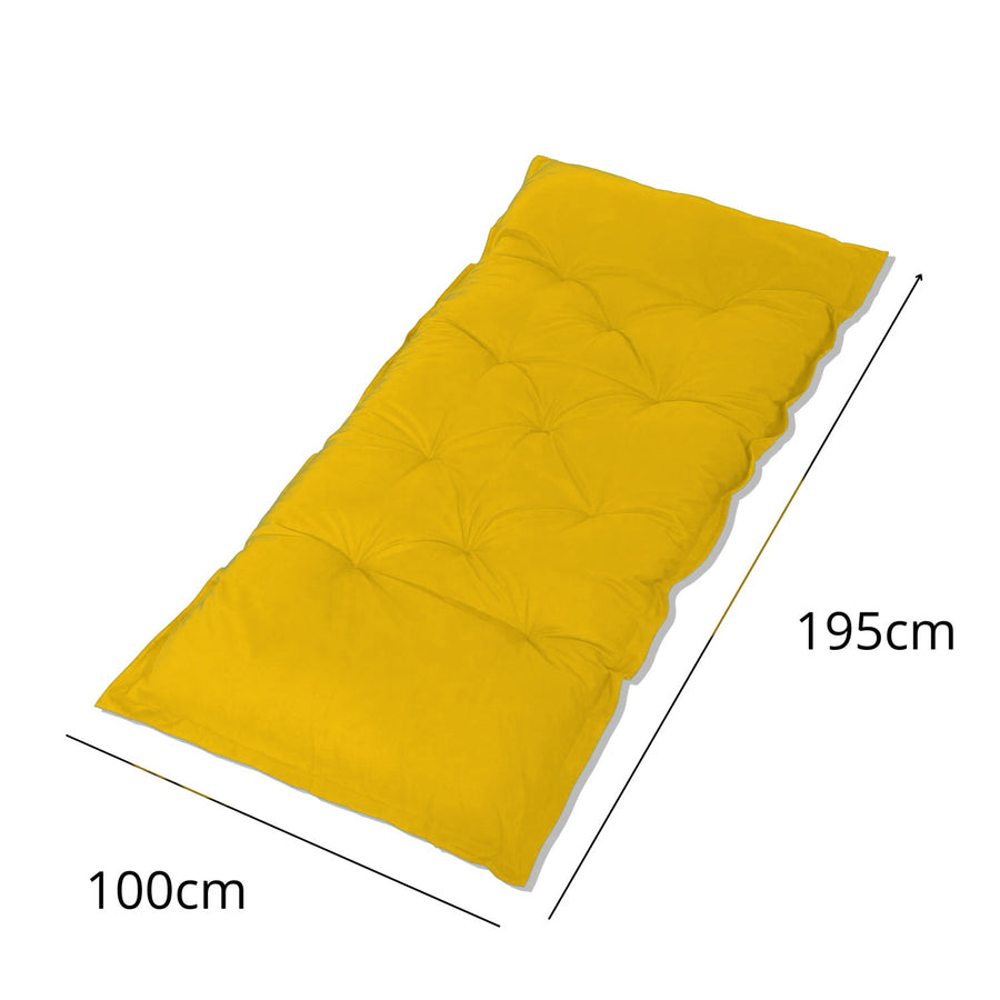 Materasso da Pavimento XXL 195x100 Giallo, imbottitura in fiocchi di schiuma